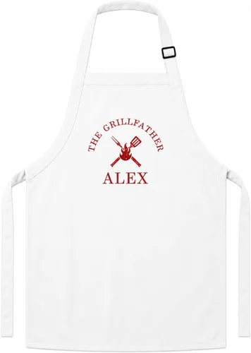 Delantal bordado personalizado – Delantal de chef unisex personalizado de longitud completa para cocinar, hornear, asar a la parrilla, Negro -,