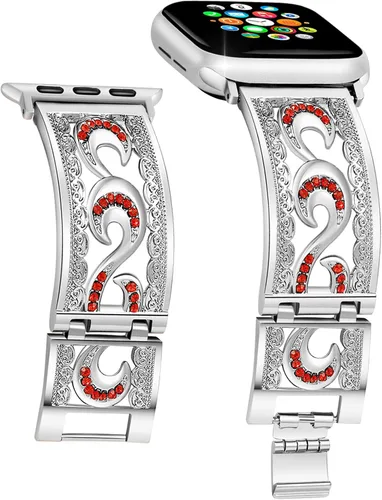Miniatura 7 de Dressy Jewelry - Pulsera compatible con Apple Watch Band de 1.49, 1.57, 1.61, 1.65, 1.73 y 1.77 pulgadas, iWatch Series 9, 8, 7, 6, Ultra SE