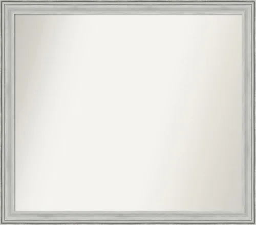 Miniatura 257 de Amanti Art Espejo de baño plateado para sobre fregadero, 25 x 25 pulgadas, espejo de tocador cuadrado estrecho de níquel cepillado, marco de madera
