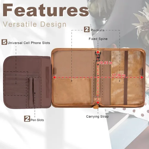 Miniatura 3 de GUEER Funda para Biblia para hombres, Portabiblia, Funda para Biblia Bolsa Organizadora de Transporte, con Cremallera y Bolsillos para Biblia