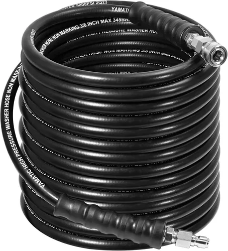 Miniatura 7 de YAMATIC Manguera de lavadora a presión de 3/8" de 50 pies con conector rápido de acero inoxidable, manguera de repuesto de lavadora eléctrica