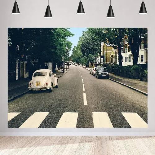 Miniatura 10 de Telón de fondo de banda musical para fotografía, fondo de calle de música retro de rock and roll, suministros de decoración de fiestas, accesorios