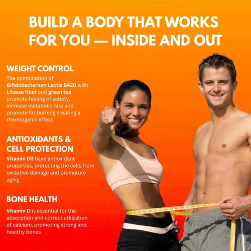 Miniatura 4 de MultiBlue Ajuste probiótico: apoya el GLP-1 natural y el control del apetito para mujeres y hombres, bifidobacterium B-420, salud digestiva e