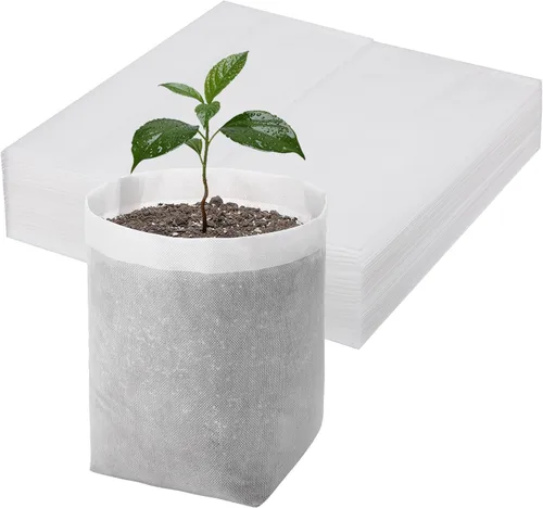 Miniatura 13 de 100 bolsas de vivero para plantas – 7.87 x 13.77 pulgadas, bolsas transpirables de cultivo de plantas, macetas de tela para cultivo de plantas
