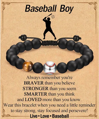 Miniatura 30 de EFVISD Pulsera de fútbol, baloncesto, béisbol, hockey para regalos para niños jugadores amantes de equipos, hijo, nieto, hermano, sobrino, amigo