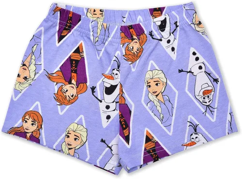 Miniatura 4 de Disney Frozen Elsa, Anna and Olaf - Conjunto de camiseta y pantalones cortos para niñas pequeñas y niños pequeños, color púrpuragris