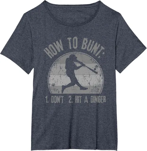 Miniatura 82 de Cómo Bunt Don't Hit A Dinger - Camiseta divertida de béisbol y sóftbol, Negro, S
