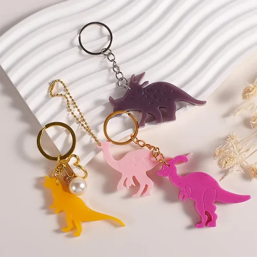 Miniatura 3 de 23 moldes de resina de dinosaurio, moldes de silicona de animales para llavero de resina epoxi con dijes de agujero, moldes de fundición de resina