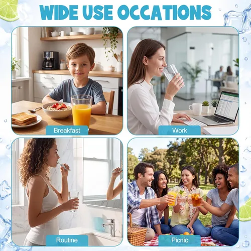Miniatura 6 de Gerrii 10 vasos de plástico transparente para beber, reutilizables, irrompibles, para jugos, acrílicos, aptos para lavavajillas, para adultos