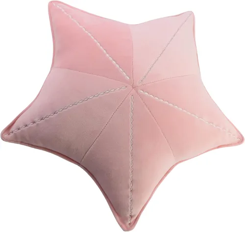 Almohada de suelo de concha de estrella de mar para sofá, almohada de lectura para automóvil (rosa claro, 19.6 pulgadas)