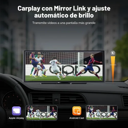 Miniatura 8 de Volam Pantalla Carplay de 9.26 pulgadas para automóvil con cámara de tablero 4K, compatible con Apple Carplay y Android Auto, Carplay con cámara