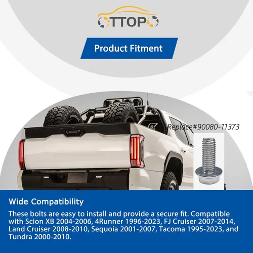 Miniatura 4 de Tornillos para Placa Antideslizante Compatibles con Toyota 4Runner Tacoma FJ Cruiser Tundra Sequoia Land Cruiser Acero Inoxidable 304 Cabeza