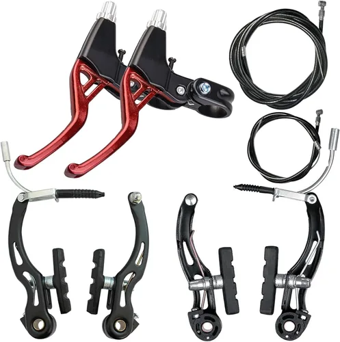 Miniatura 9 de Lomodo 6 accesorios de freno de bicicleta que incluyen 2 palancas de freno de aleación de aluminio (0.9 in de diámetro) y 2 pares de frenos en V y 2