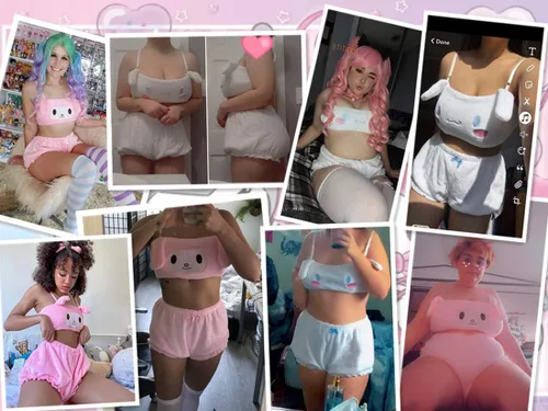 Miniatura 5 de BZB Kawaii Anime Cute Pajamas Set for Women Sweet Lovely Velvet Tube Top and Shorts Sleepwear Suits