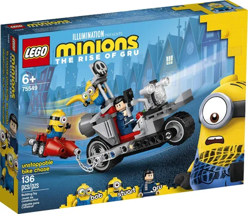 Miniatura 4 de LEGO Minions Unstoppable Bike Chase (75549) Kit de construcción de juguete de Minions, con figuras de Bob, Stuart y Gru Minion, es un gran regalo
