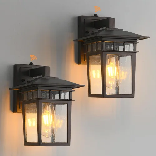 Miniatura 11 de Lámparas de Iluminación Exterior de Pared, Conjunto de Dos Apliques de Pared Exteriores de Anochecer a Amanecer, Luces de Porch al Aire Libre