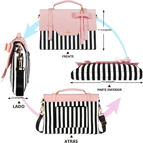 Miniatura 9 de MATEIN Bolsa para laptop para mujeres, maletín delgado de 15.6 pulgadas para computadora, funda, bolsa ligera linda y femenina de mensajero