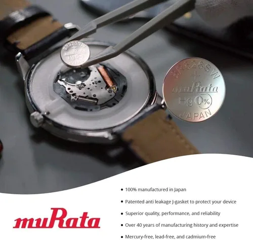 Miniatura 6 de Murata 377 SR626SW Batería 1.55V Celda de botón de reloj de óxido de plata - Sustituye a Sony 377 (2 baterías)