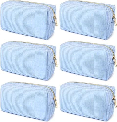 Miniatura 29 de SOIDRAM 6 Piezas Bolsa de Maquillaje a Cuadros Preppy Bolsa de Cosméticos a Granel Rosa Negra Bolsa de Maquillaje Personalizada Bolsa de Viaje de 6