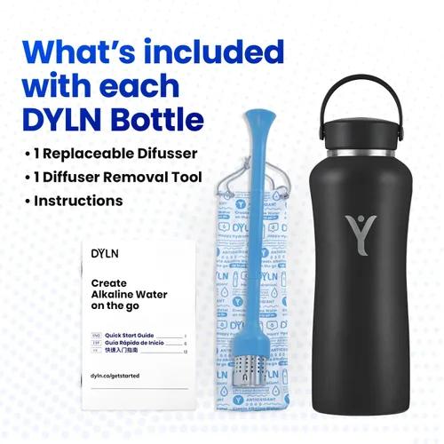 Miniatura 7 de DYLN - Botella de agua de hidrógeno Crea agua alcalina hidratante rica en hidrógeno hasta 9 pH Botella de agua de acero inoxidable aislada al