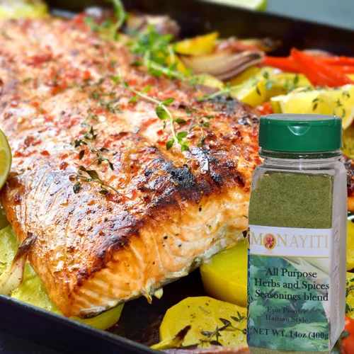 Miniatura 5 de Monayiti Epis Haitian Style Seasoning 14oz (400g). Condimentos en polvo. Mezcla de perejil, cebolla, ajo, base de pollo, sal, especias. No vegano.