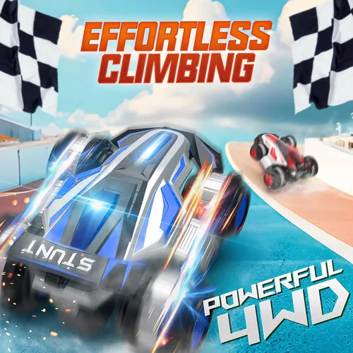 Miniatura 6 de 1:14 Auto de Juguete a Control Remoto con Giro de 360° para Niños, 4WD RC con Luces y Música, Auto de Cuatro Ruedas que se Levanta y se Da la Azul