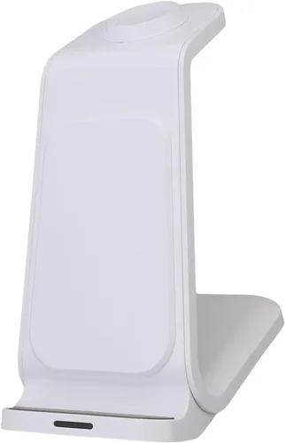 Miniatura 6 de PUSOKEI Cargador inalámbrico de 15 W Uso flexible para auriculares Android Reloj de teléfono ideal para necesidades de carga en movimiento (blanco)