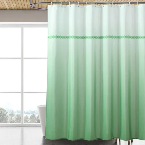 Miniatura 43 de LLSCL Cortina de ducha de tela azul con contrapeso inferior, calidad de hotel impermeable, 72 x 72 pulgadas, lavable a máquina Azul marino