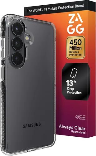 Miniatura 29 de ZAGG Crystal Palace - Funda para Samsung Galaxy S25 con función atril, transparente, protección contra caídas de 13 pies, antiamarilleo, reforzado