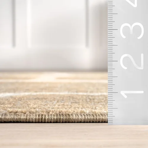Miniatura 2 de Nuloom Aadhya - Alfombra geométrica de 2 x 8 pies para sala de estar, dormitorio, comedor, entrada, pasillo, color marrón claro