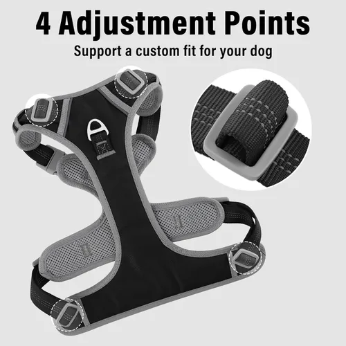 Miniatura 3 de Plutus Pet Arnés para perro sin tirones, liberación en el cuello, arnés reflectante ajustable para perro, asa de fácil control para caminar
