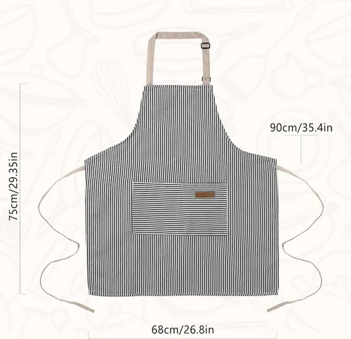 Miniatura 4 de Paquete de 2 Delantales de Cocina Ajustables con Peto para Mujeres con 2 Bolsillos, Delantales de Cocina Restaurante para Hombres Chefs