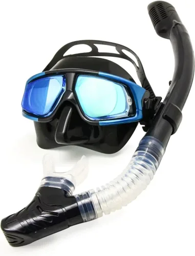 Miniatura 6 de Máscara de buceo óptica positiva, máscara de snorkel con lentes de vidrio templado, protección UV antivaho Silver Dive W/ Snorkel