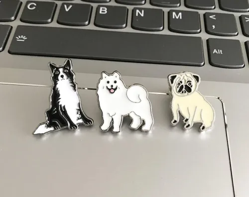 Miniatura 4 de Broche de perro carlino encantador para mascotas, broche de ramillete de metal, placa de identificación para perro, regalo de cumpleaños de Navidad