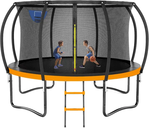 Miniatura 8 de Kiivakii - Trampolines de 8 pies, 10 pies, 12 pies, 14 pies, 16 pies, para exteriores, para niños y adultos, trampolines recreativos con red