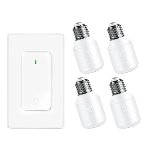 Miniatura 45 de Toma de control remoto, interruptor de luz y enchufe remoto greencycle con interruptor de luz inalámbrico, rango de 500 pies, no necesita cableado