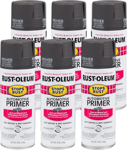 Miniatura 19 de Rust-Oleum 2081830 - Spray de imprimación para automóvil que detiene el óxido, 12 onzas, gris claro plano