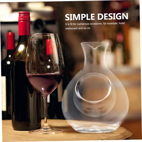 Miniatura 5 de Hemoton Decantador de cristal del dispensador del vino del hielo 10.1 fl oz para el refrigerador del decantador de la botella del sake del vino