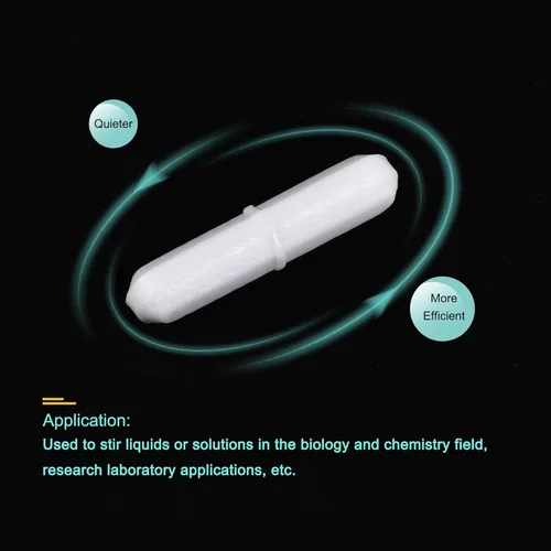 Miniatura 4 de MECCANIXITY Varilla mezcladora magnética de 1.575 in (1.57 pulgadas) con forma de anillo PTFE revestimiento imán blanco para laboratorio paquete de 4