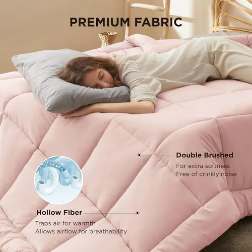 Miniatura 71 de Bedsure Relleno de edredón – Edredones acolchados tamaño King, edredón para todas las estaciones, ropa de cama alternativa de plumón suave, con 8