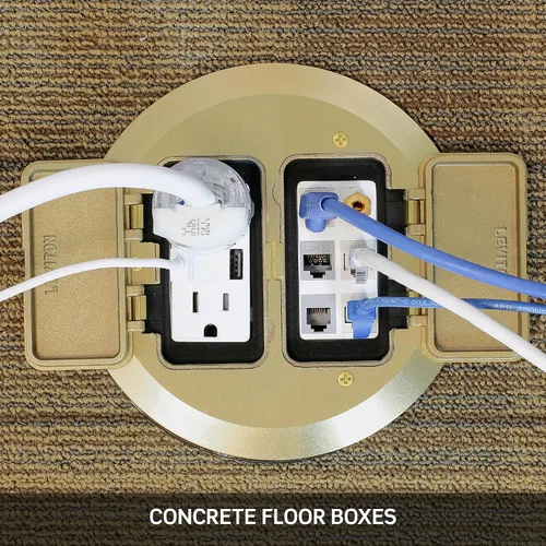 Miniatura 4 de Leviton - Caja de hormigón niquelada, 2 tapas abatibles, FBC2F-N, níquel
