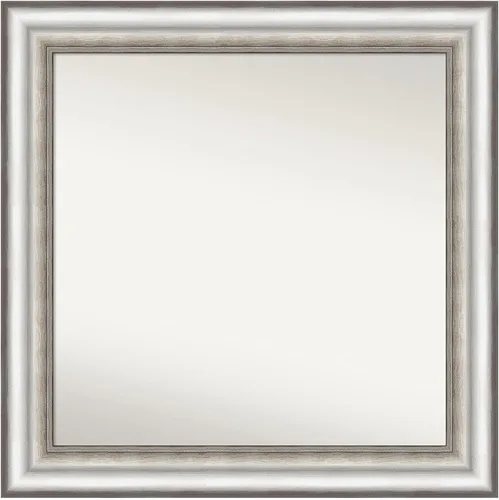 Miniatura 164 de Amanti Art Espejo de baño plateado para sobre el fregadero, 26 x 26 pulgadas, espejo cuadrado de plata antigua, marco de madera tradicional mediano