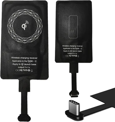 XYX Adaptador de carga inalámbrico tipo C Qi receptor de carga compatible con Samsung Motorola Google Honor Oppo Nokia todos los dispositivos