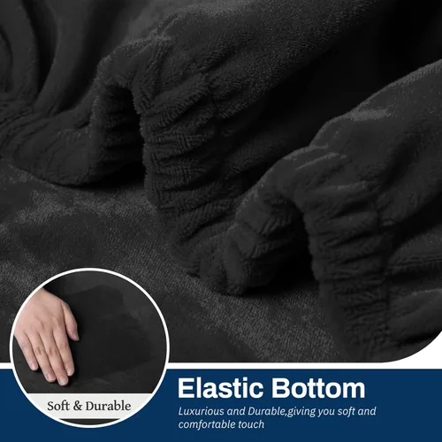 Miniatura 3 de Asnomy Fundas para Silla Reclinable Lazy Boy con Bolsillos, Fundas Elásticas de Terciopelo para Sofá, Fundas de 1 Pieza para Muebles, Protector