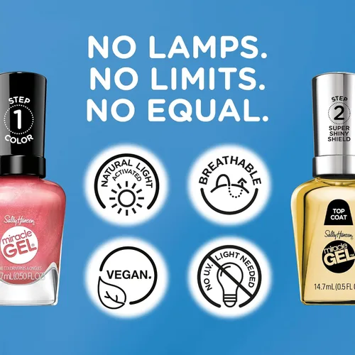 Miniatura 8 de Sally Hansen Miracle Gel Supercharged Pinks Esmalte de uñas Fórmula similar a gel de calidad de salón, sistema de dos pasos, no necesita luz UV