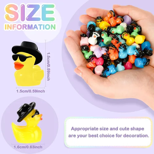 Miniatura 3 de Barydat 150 piezas de mini patos de vaquero de resina a granel, pequeñas estatuas de pato pequeñas para ocultar con sombreros, gafas para fiesta