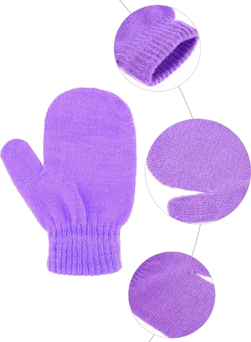 Miniatura 3 de Boao 12 pares de guantes de invierno para niños pequeños, guantes de punto para niños, guantes mágicos cálidos para niños y niñas, suministros