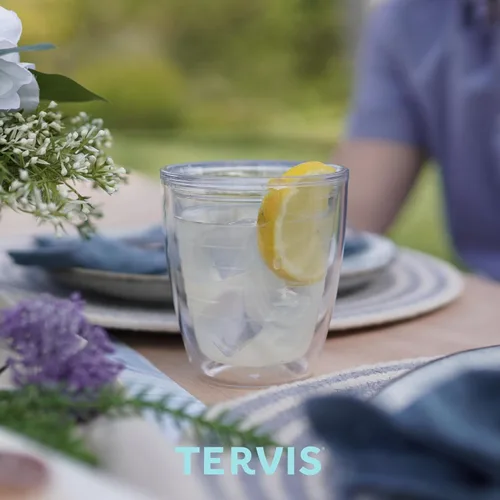 Miniatura 8 de Tervis - Vaso de mesa transparente y colorido de 12 oz fabricado en Estados Unidos con aislamiento de doble pared, taza de viaje que mantiene