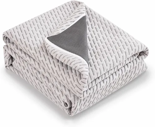 Miniatura 13 de Subrtex Funda para Topper de Colchón (Solo Funda) Protector de Colchón Ropa de Cama de Rayón Hecho de Bambú Funda Envolvente de Colchón Extraíble