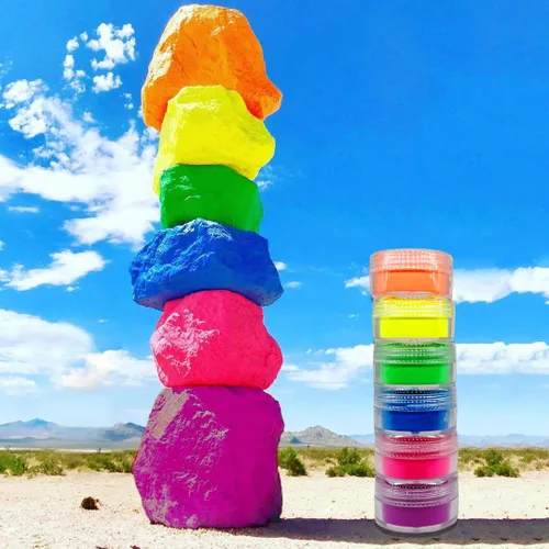 Miniatura 6 de Polvo de pigmento reactivo UV neón para maquillaje con luz negra, sombra de ojos fluorescente ultra brillante para fiestas rave y festivales, arte
